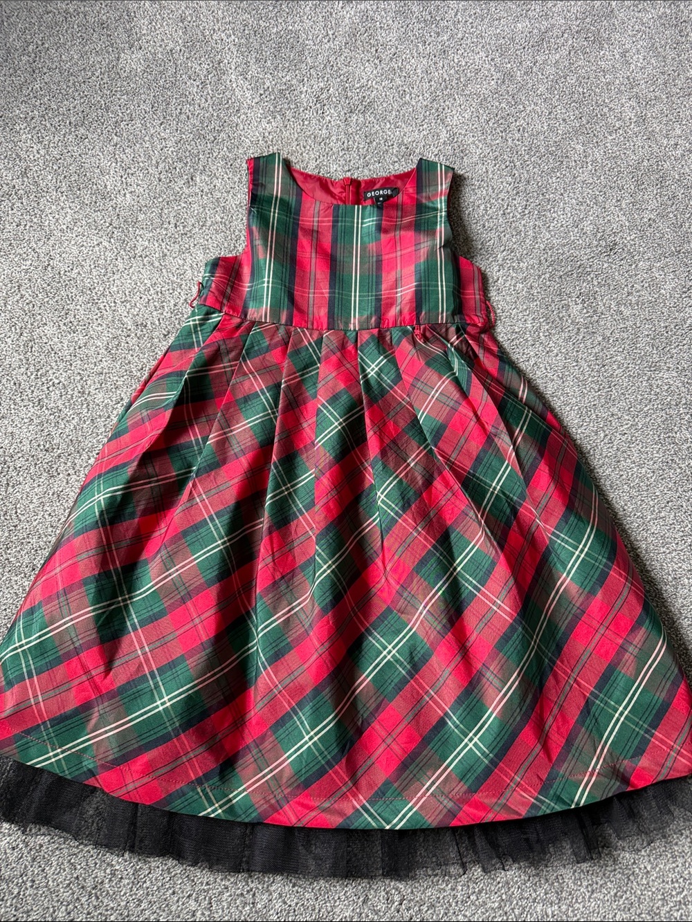 Holiday Plaid Girls Dress - Red & Green